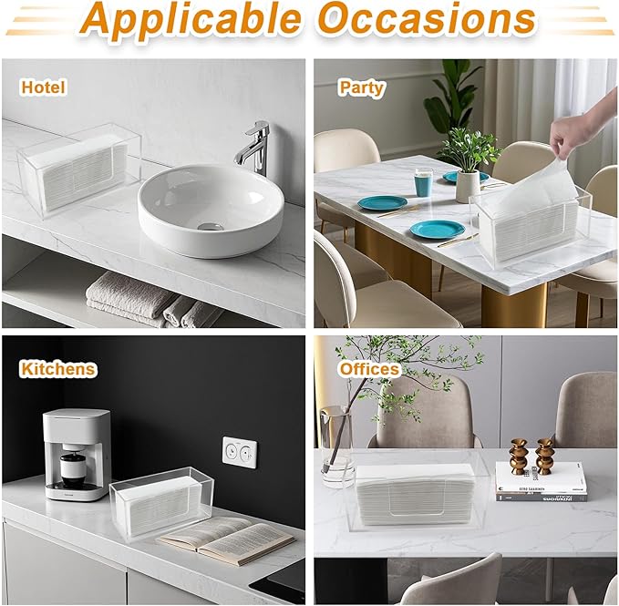4Pack Acrylic Paper Towel Dispenser, Napkin Holder - Image 6