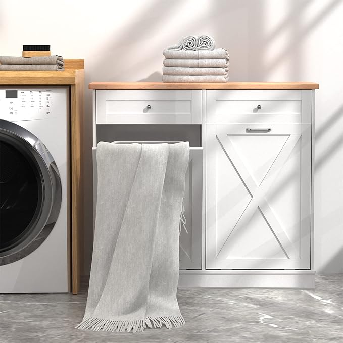 Betterhood Double Tilt Out Trash Cabinet Can Bin Kitchen 20 Gallon Wooden Free - Image 4