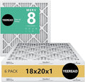 18x20x1 MERV 8 Air Filters 6-Pack, Actual Size 17.7" x 19.7" x 0.75" – by Unknown