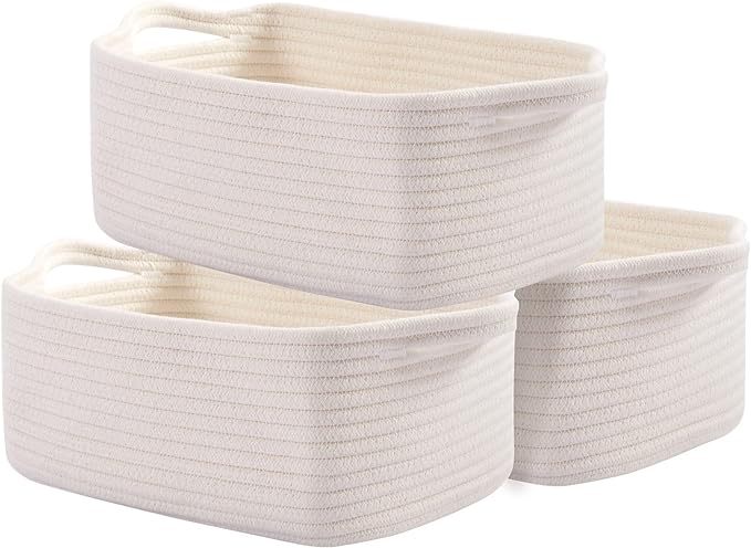 OIAHOMY Cotton Rope Storage Baskets | Decorative Storage Basket by MasterofSpaceOptimization