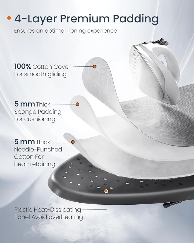 SONGMICS Ironing Board, Foldable Iron Board, Height Adjustable up to 35 Inches - Image 5