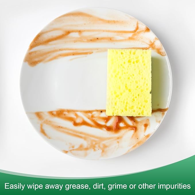 1-Set Kitchen Sponges, Condense Eco Cellulose Non-Scratch Scrub Heavy Sponge - Image 4