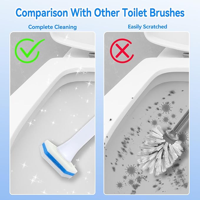 Aimery 100 Counts Blue Disposable Toilet Bowl Cleaning Wand Refills Compatible - Image 8