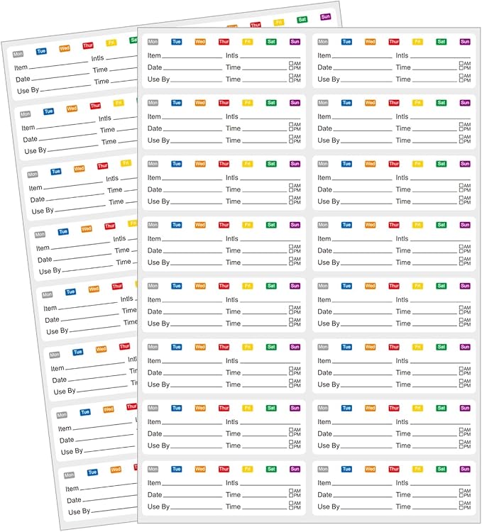 STARLIBOO Removable Multicolor Labels, Blank Stickers by STARLIBOO