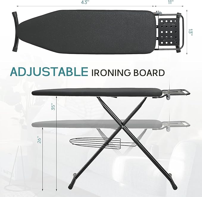 Ironing Board Full Size, RAINHOL 43"x13" Sturdy Iron Board - Image 5