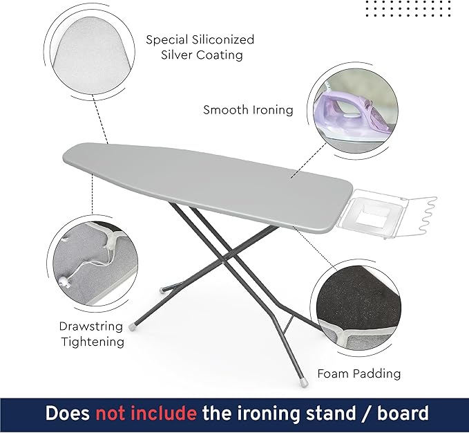 Encasa XO Ironing Board Cover and Pad 49"x18" - Image 3