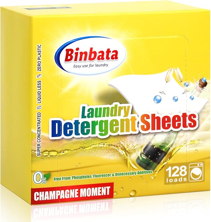 Laundry Detergent Sheets, Biodegradable Plastic Free Liquidless Laundry Sheets by Binbata