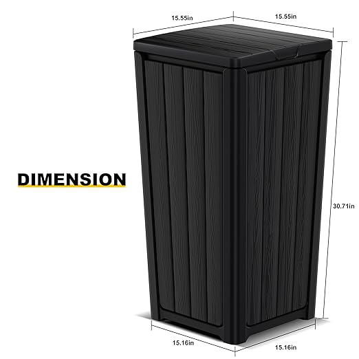 EasyUp Outdoor Trash Can with Lid, Waterproof and Sunscreen Resin Garbage Cans - Image 7