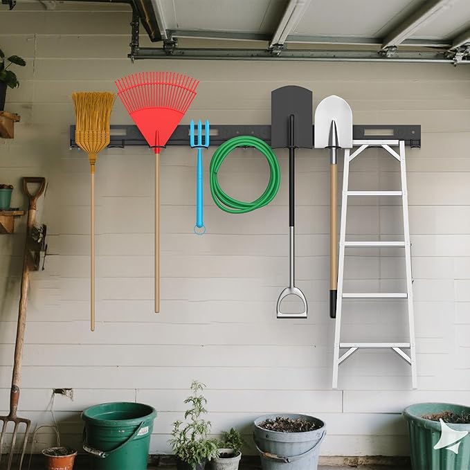 Garage Wall-Mounted Rack, Tool Storage Rack, Garden Tool Rack, Hanging Storage - Image 4