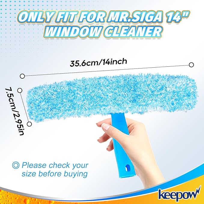KEEPOW 14" Microfiber Window Scrubber Refill Replacement Compatible - Image 5