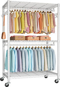 FUTASSI P1 Plus Rolling Clothes Rack, 22mm Diameter Heavy Duty Garment Rack by FUTASSI