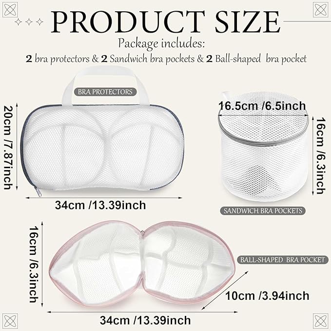 SATINIOR 6pcs Large Bra Lingerie Wash Bags - Image 2