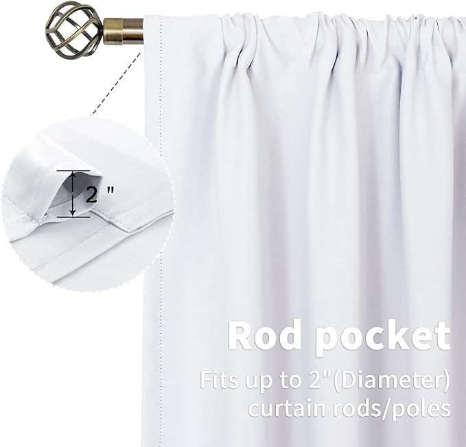 BGment White Curtains 45 Inches Length - Image 4