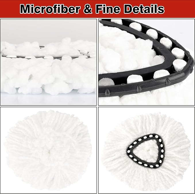 8 Pack Spin Mop Replacement Heads, 100% Microfiber Mop Head Replacement - Image 3