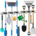 ZONGOOL 2 Pack 3 Racks and 4 Hooks Mop and Broom Holder Wall Mount, Heavy Duty by ZONGOOLHouseware
