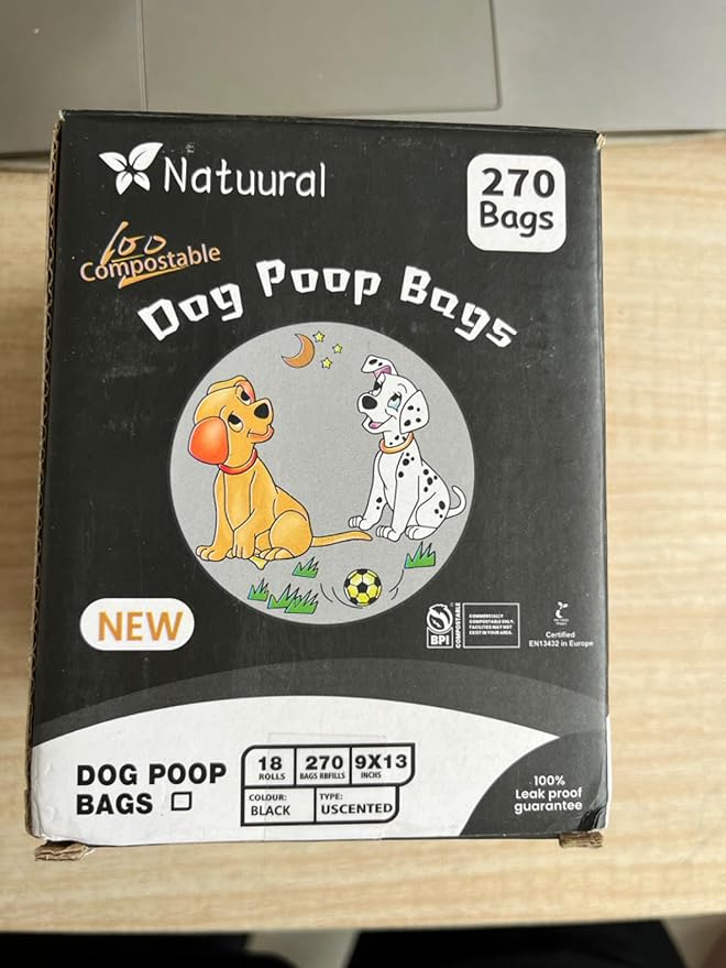 Certified Compostable Dog Poop Bags-270 Bags 18Rolls, Poop Bags - Image 2