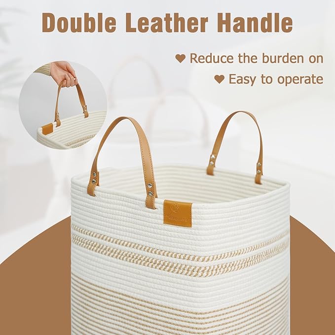 danpinera 100L Nursery Hamper, Tall Woven Laundry Basket - Image 6