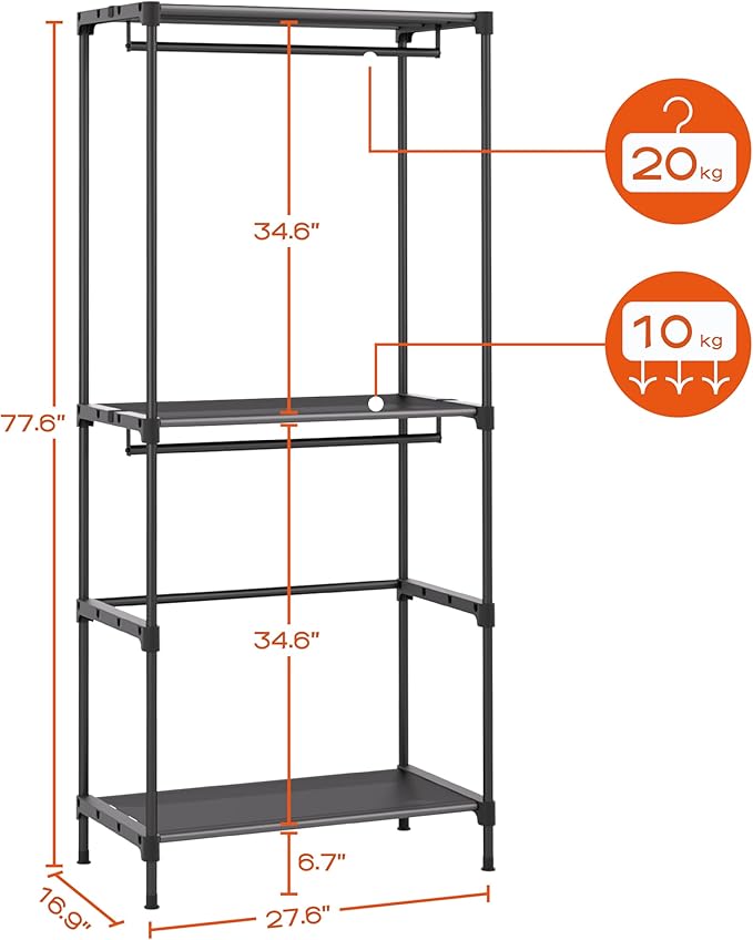 Clothes Rack, Portable Closet, 27.6 Inch Wardrobe Closet, Clothes Storage - Image 5