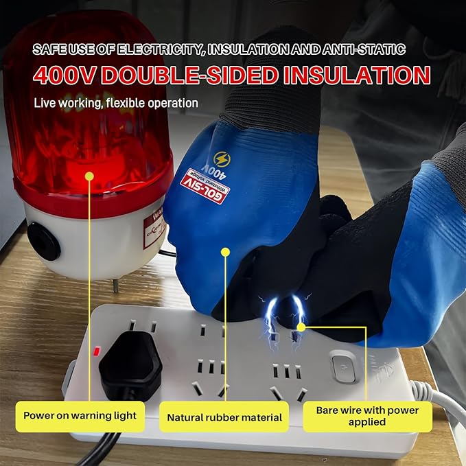 Double Insulated Electrical Gloves, 400V Low Voltage Electrician Safety Gloves - Image 5
