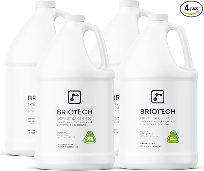 BRIOTECH Extra Strength HOCl Cleaner, 500 PPM Hypochlorous Acid Concentrate by BRIOTECHUSA