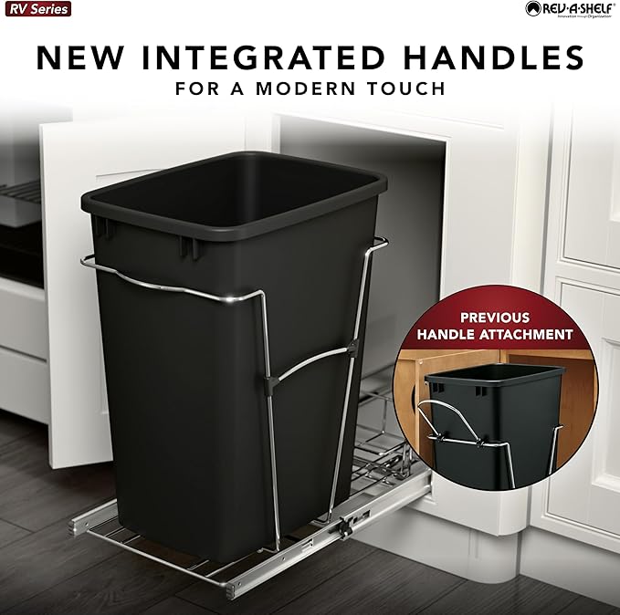Rev-A-Shelf Pullout Trash Can for Under Kitchen Cabinets 35 Qt Garbage Waste - Image 3