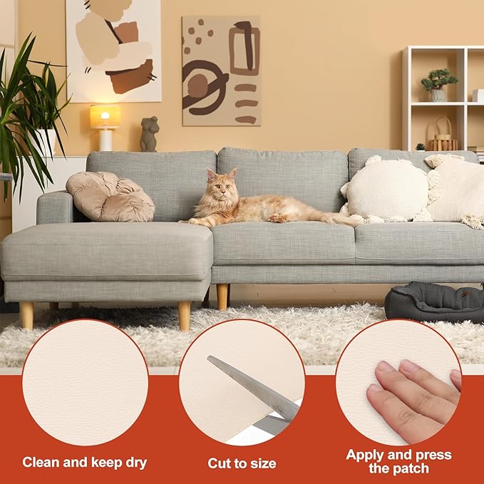 PATIKIL Leather Patches Tape for Furniture, 3.2 x 61 Inch Self Adhesive Vinyl - Image 3
