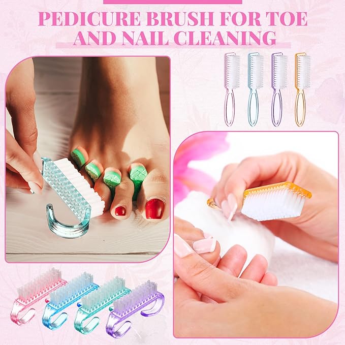 Patelai 48 Pcs Handle Grip Nail Brush Bulk Colorful Nail Scrubber Cleaner - Image 5