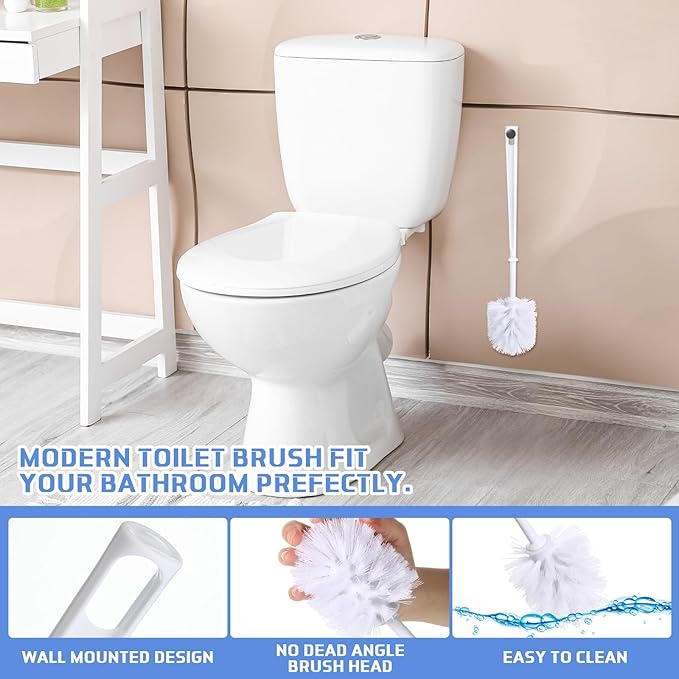 Mimorou 50 Pcs White Toilet Brush, Bathroom Toilet Bowl Brush, Soft Bristle - Image 4