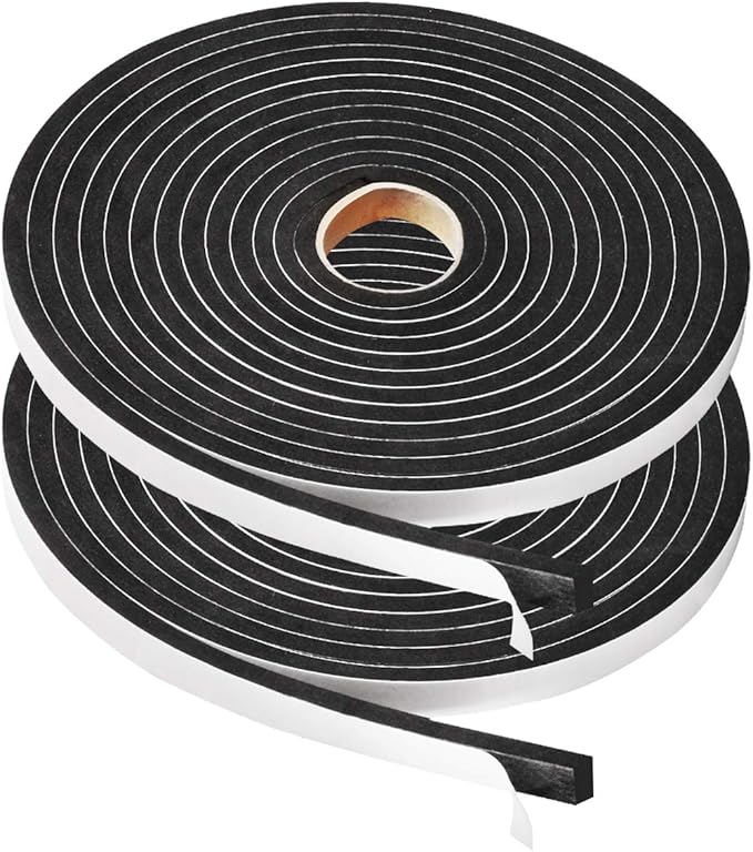 2 Rolls Foam Tape Weatheratrip for Door Window Insulation, Single Sided Foam by YIJUHOU