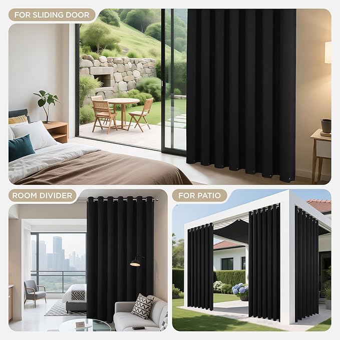 Joydeco Blackout Patio Sliding Door Curtains 84 Inches Long, Grommet Privacy - Image 8