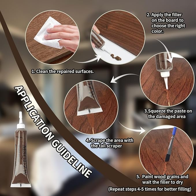Wood Repair Kit, Wood Scratch Repair, Floor Discoloration Stain Paint - Image 5