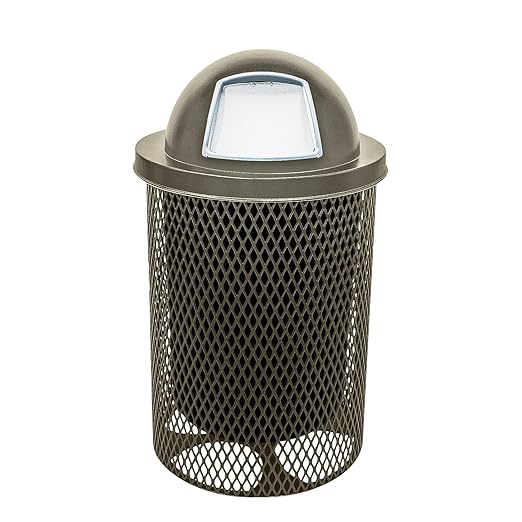 COATEDOUTDOORFURNITURE 32-Gallon Heavy-Duty Expanded Metal Round Trash by CoatedOutdoorFurniture