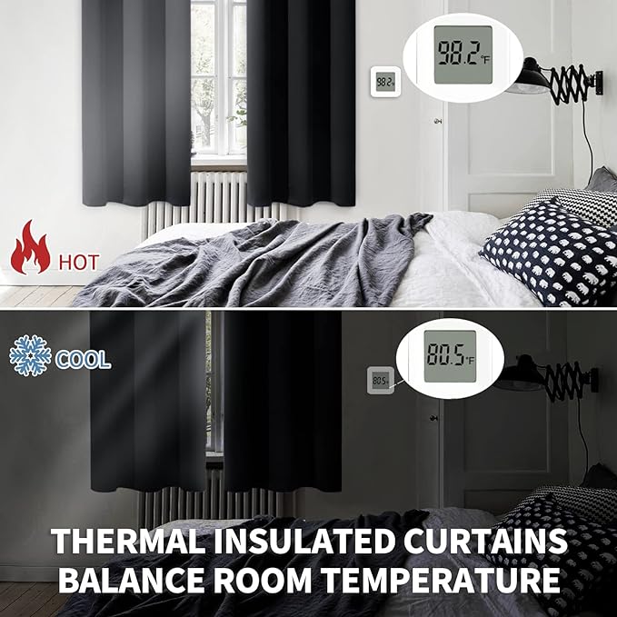 BGment Black Small Curtains 30 Inch Length - Image 4