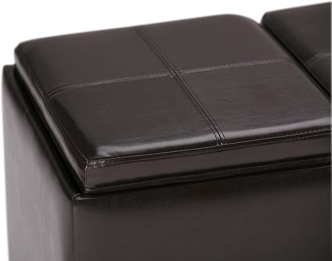 SIMPLIHOME Avalon 42 inch Wide Contemporary Rectangle Storage Ottoman in - Image 9