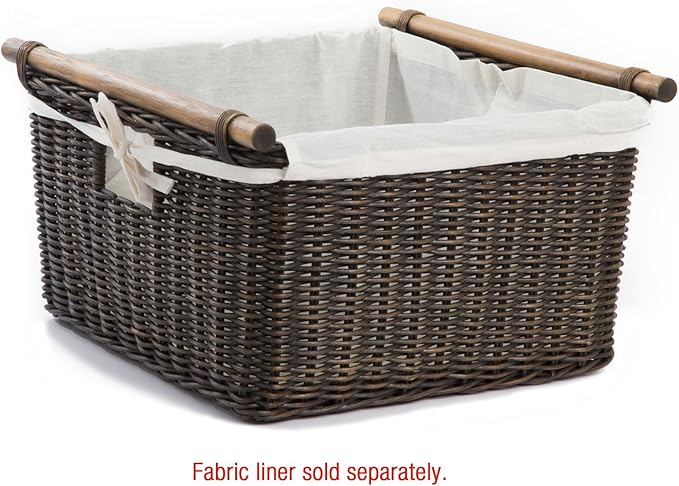 The Basket Lady Deep Pole Handle Wicker Storage Basket, Extra Large, 17.5 in L - Image 2