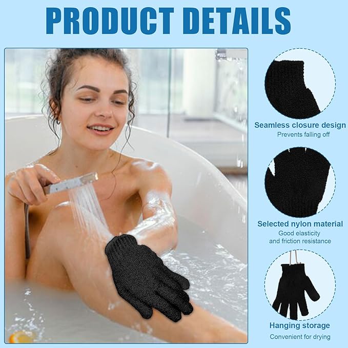 60Pcs Exfoliating Gloves Bulk, Exfoliating Body Scrubber Glove Exfoliator - Image 4