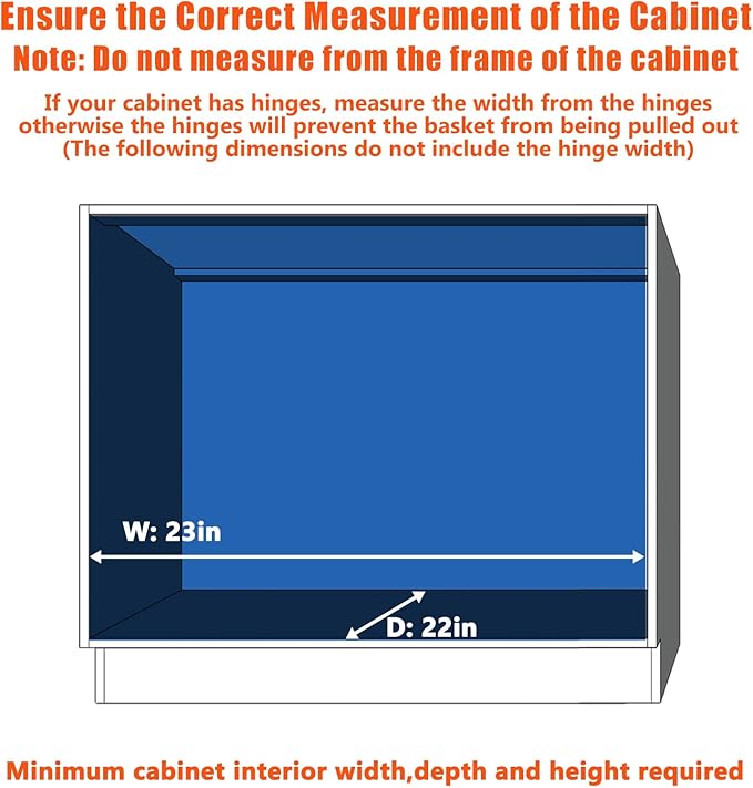 ROOMTEC Pull Out Cabinet Organizer, Cabinet Pull Out Shelves 22½" W x 21½" D - Image 4
