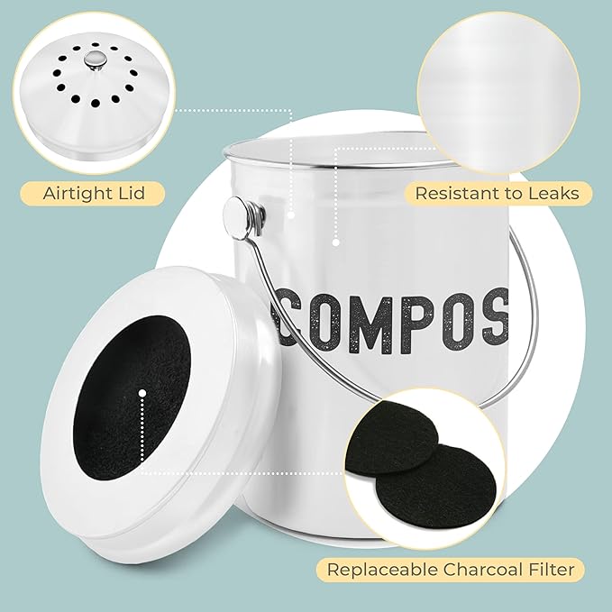 EPICA Countertop Compost Bin Kitchen | 1.3 Gallon | Odorless Composting Bin - Image 5