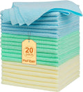 Shop Towels – 20 Pack Edgeless Microfiber Cleaning Cloths, Reusable Towels by PioFiber