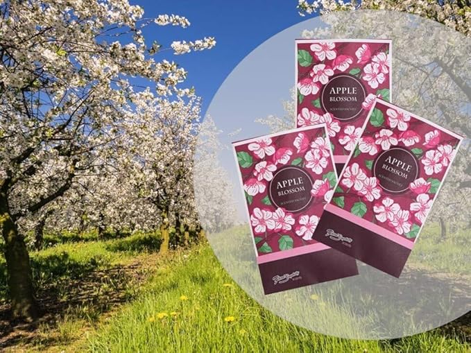 Floral Simplicity Apple Blossom Scented Sachets Pack of 3, Fall & Winter - Image 4