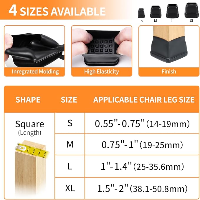 Ezprotekt 24 Pcs Black Chair Leg Sliders - Image 2