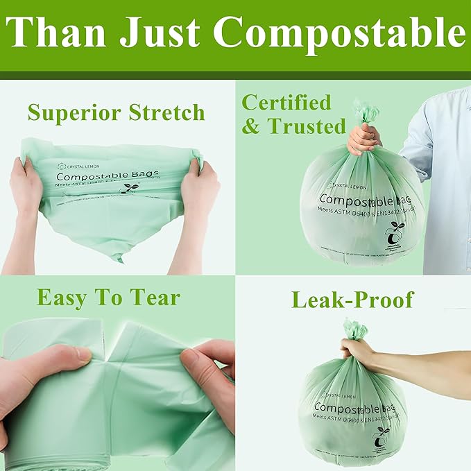 Crystal Lemon 30-Count Biodegradable 6 Gallon Bags, Heavy Duty and Unscented – - Image 4