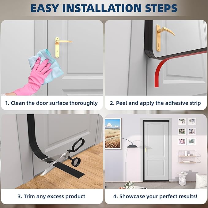 Heavy-Duty 36 ft x 1 in Weather Stripping, Extra Thick 2mm Door Draft Stopper - Image 6