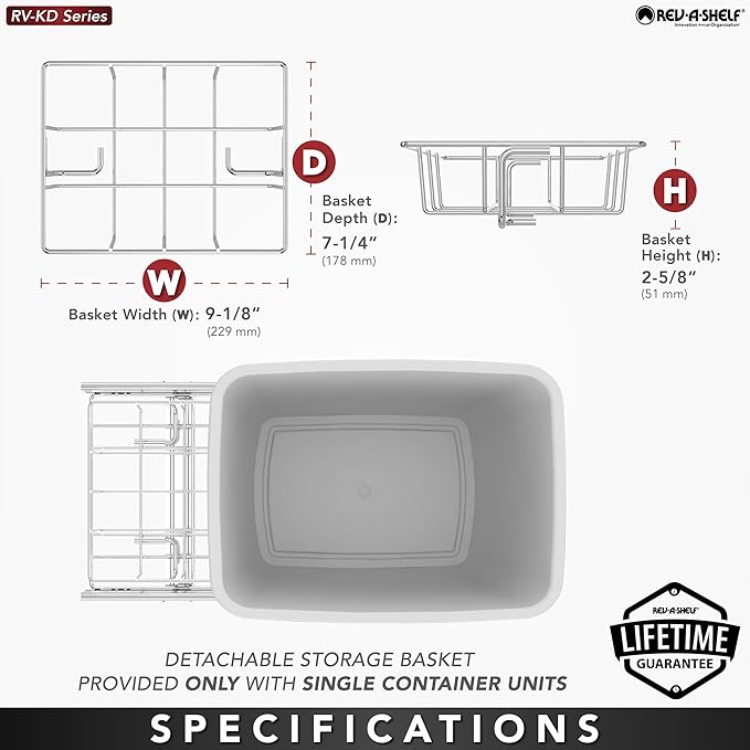 Rev-A-Shelf Pullout Trash Can for Kitchen Cabinets 35 Quart Garbage Waste - Image 5