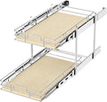 ROOMTEC 2 Tier Individual Pull Out Cabinet Organizer 13½"W x 21½"D, Slide Out by ROOMTEC