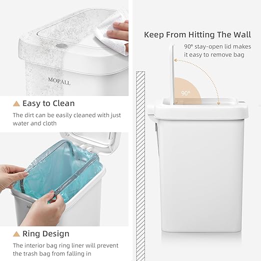 MOPALL Small Bathroom Trash Can - Image 3