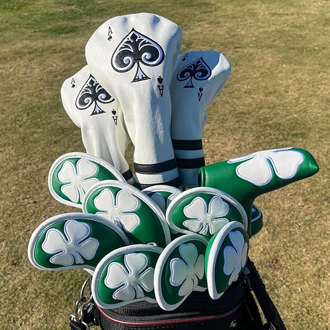 Lucky Clover Golf Iron Club Head Covers Headcovers Set, Designed to fit All - Image 2