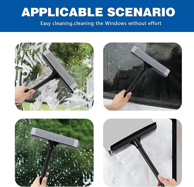 15.9" Window Squeegee for Car, 2 in 1 Window Cleaner - Image 5