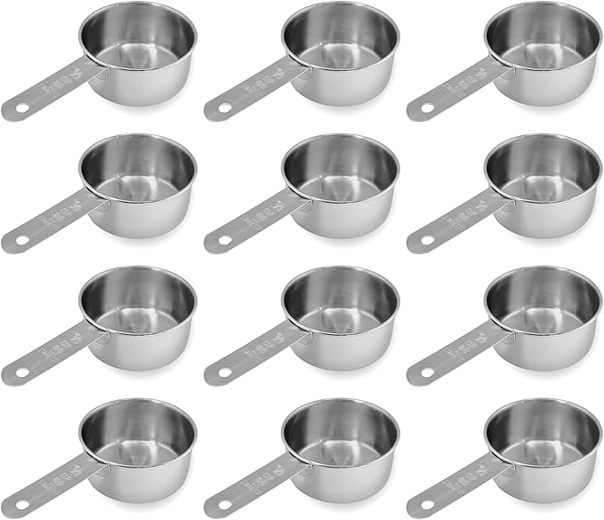 1/3 Cup Stainless Steel Measuring Cup | Sturdy Metal 80 ml | 80 cc | 3 oz | by Knupp+Co.