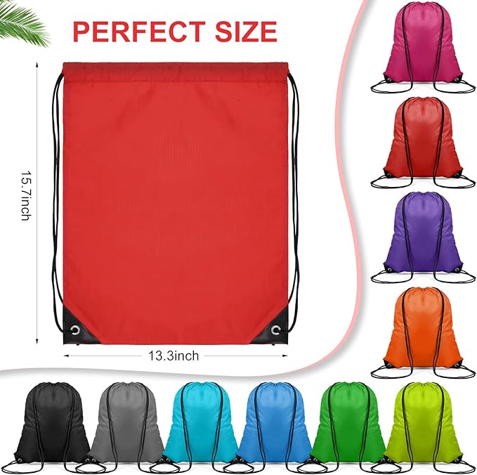 Shappy 100 Pieces Drawstring Bag Gym Portable String Sack Backpacks Polyester - Image 2
